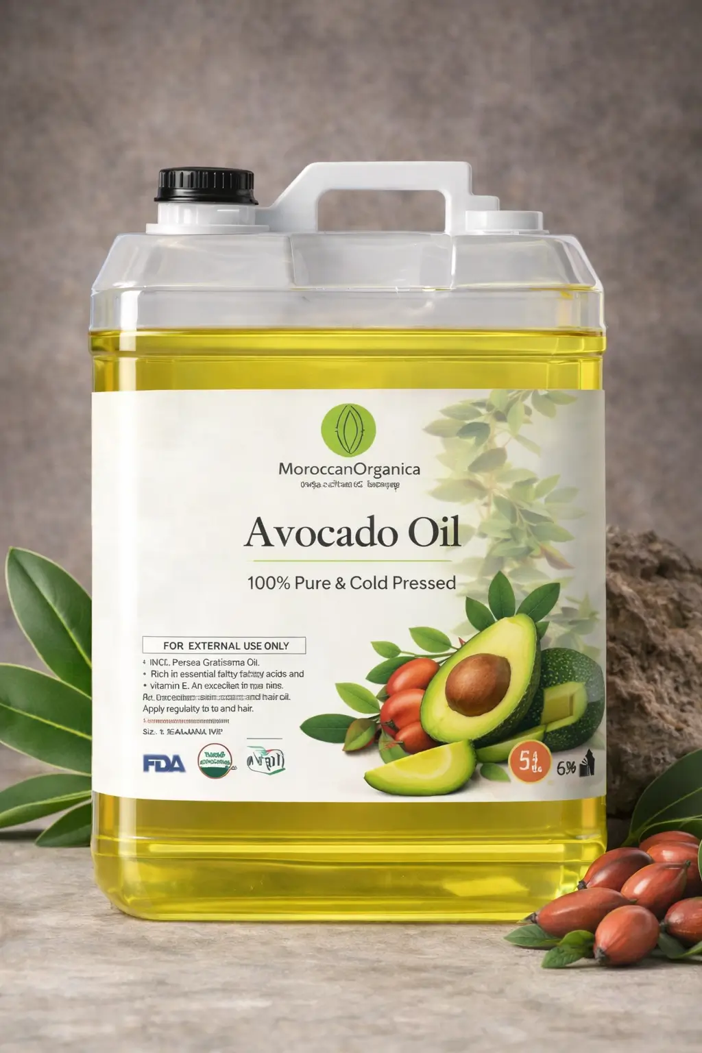 Avocado Oil 5L – 1.32 Gallon | 100% Pure Cold Pressed