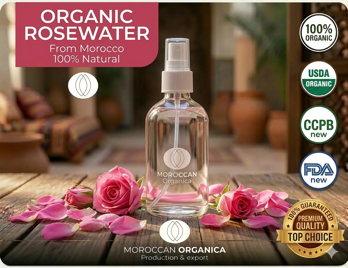 Organic Moroccan Rose Water – Pure Natural Floral Toner Organic Moroccan Rose Water – Pure Natural Floral Toner